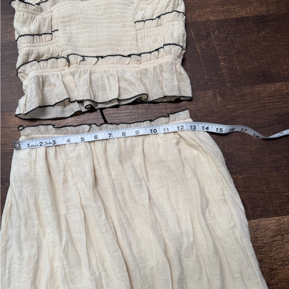 Cream Ruffle Skirt Set with Black Trim - Picture 8 of 13